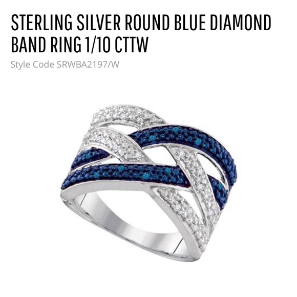 Custom Designer Real Blue Diamond Band Ring SALE! - Picture 8 of 9